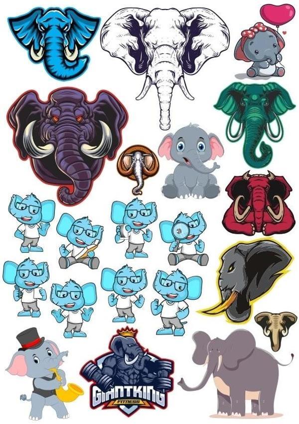 Fil Sticker Set 1 18 Parça Telefon, Tablet, Defter, Laptop Sticker - Image 1