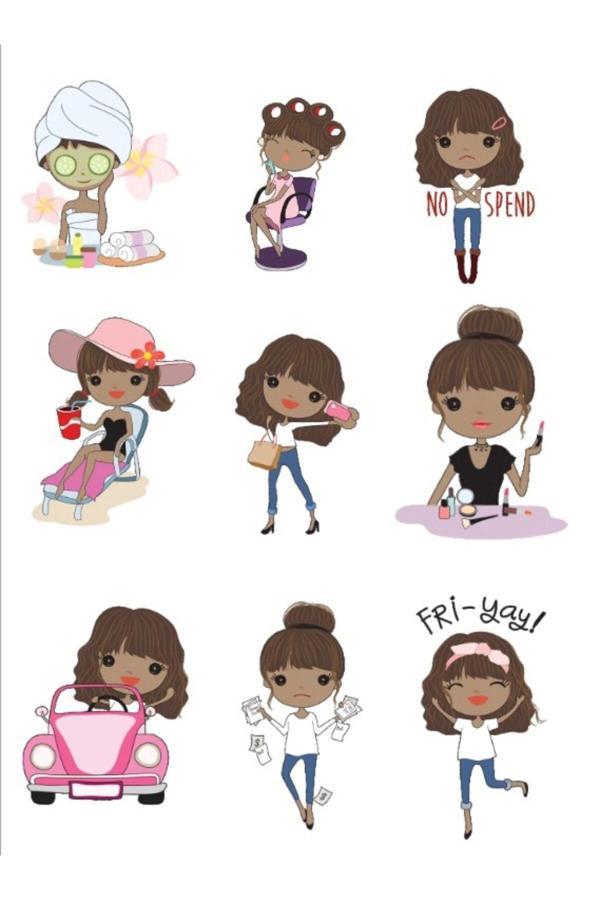 Esmer Kız Sticker Set - Image 1
