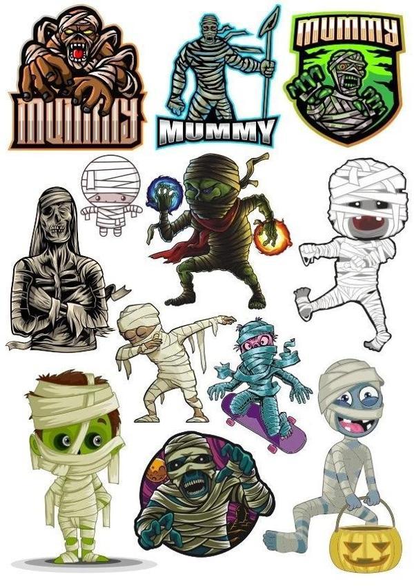 Mumya Sticker Set-2 9 Parça Telefon, Tablet, Defter, Laptop Sticker - Image 1