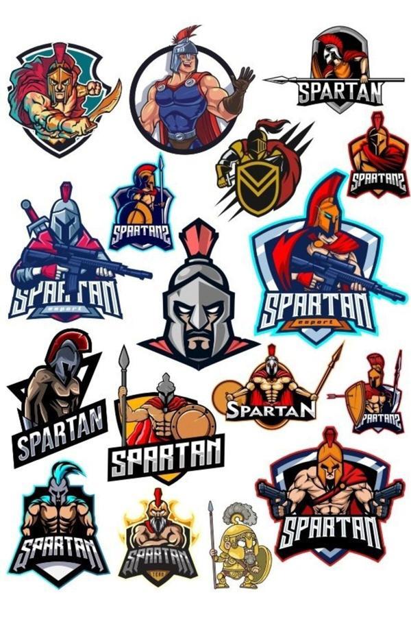 Spartan Savaşçı Sticker Set-3 17 Parça Telefon, Tablet, Defter, Laptop Sticker - Image 1