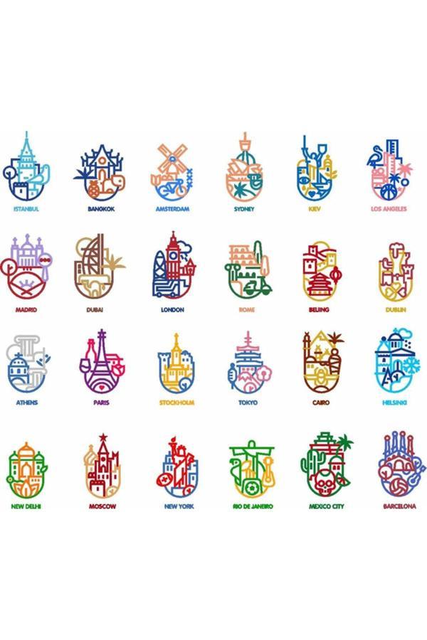 Başkentler Sticker Set 5 24 Parça Telefon, Tablet, Defter, Laptop Sticker - Image 1