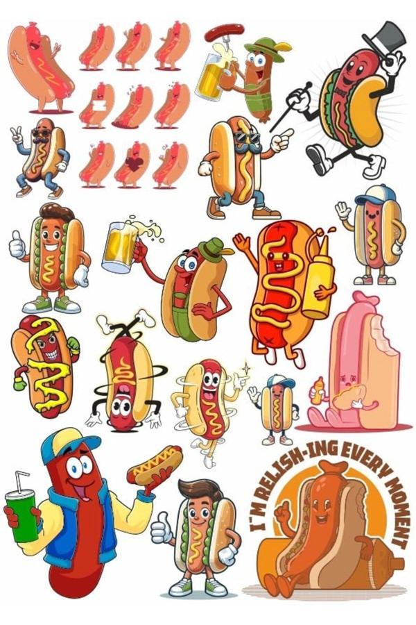Hot Dog Sticker Set 1 - Image 1