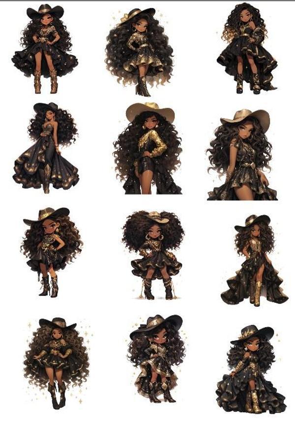 Kovboy Kız Sticker Set - Image 1