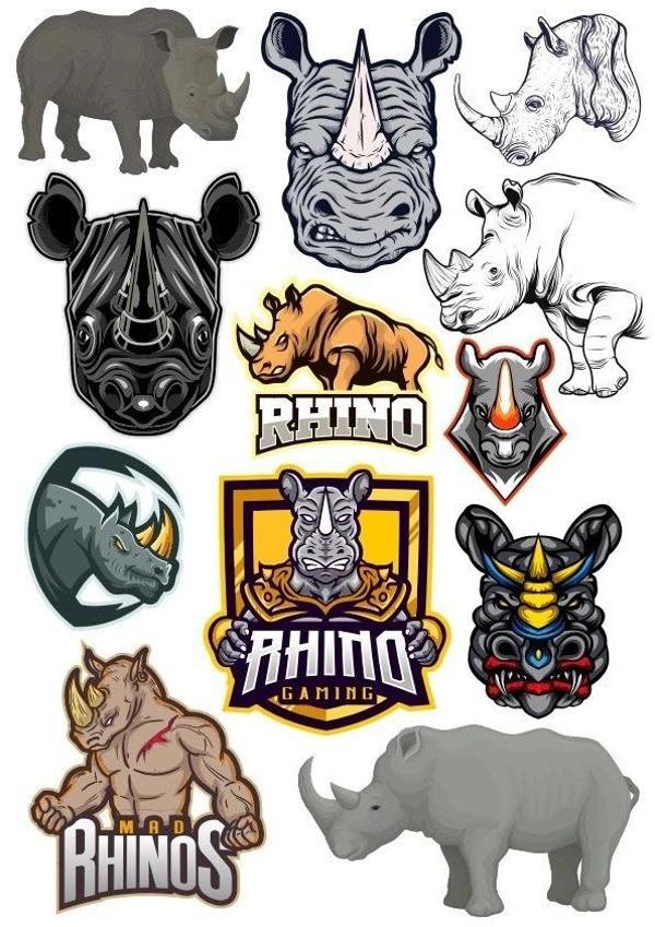 Gergedan Sticker Set 11 15 Parça Telefon, Tablet, Defter, Laptop Sticker - Image 1