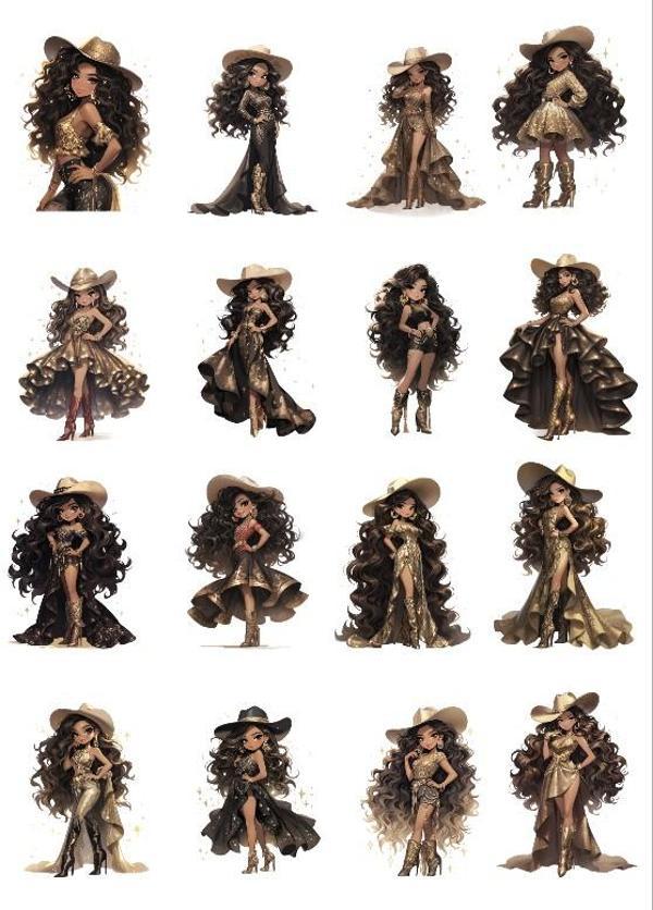 Kovboy Kız Sticker Set - Image 1