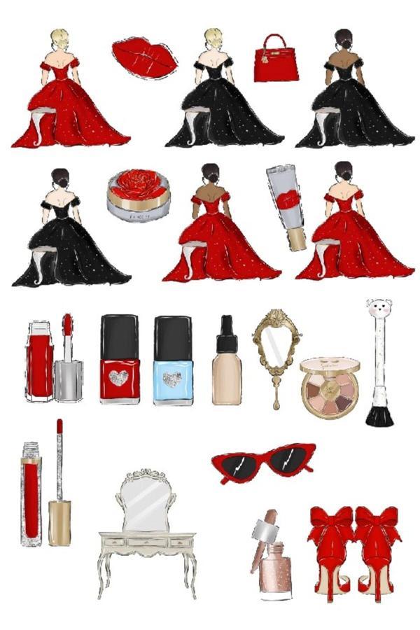 Makyaj Malzemeleri Sticker Set 1 - Image 1