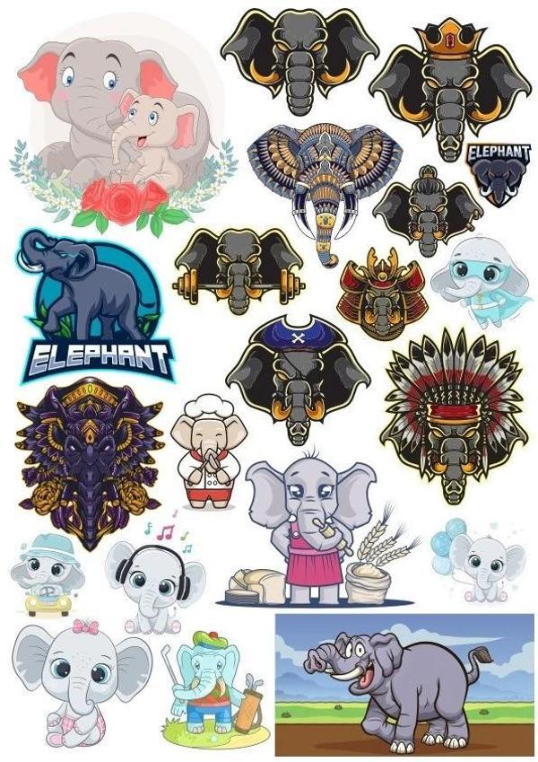 Fil Sticker Set 2 20 Parça Telefon, Tablet, Defter, Laptop Sticker - Image 1