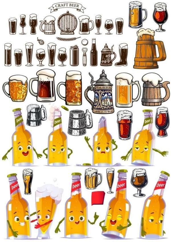 Bira Sticker Set 4 24 Parça Telefon, Tablet, Defter, Laptop Sticker - Image 1