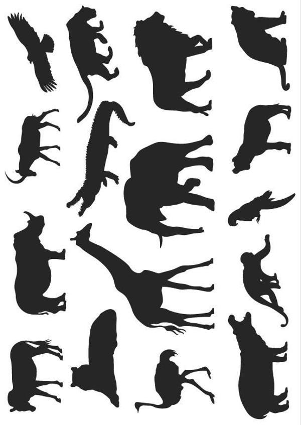Hayvanlar Siyah Sticker Set - Image 1