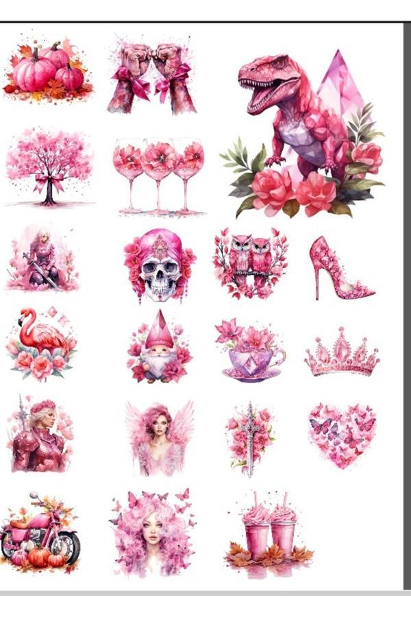 Pembe Temalı Sticker Set -1 - Image 1