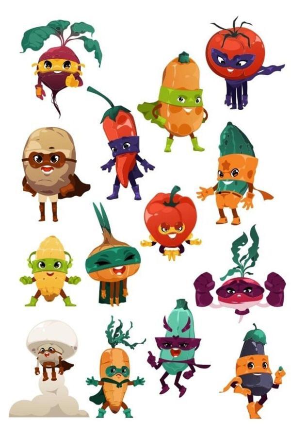 Kahraman Bitkiler Sticker Set1 15 Parça Telefon, Tablet, Defter, Laptop Sticker - Image 1