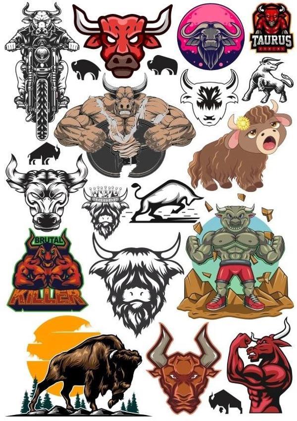 İnek Sticker Set 5 18 Parça Telefon, Tablet, Defter, Laptop Sticker - Image 1