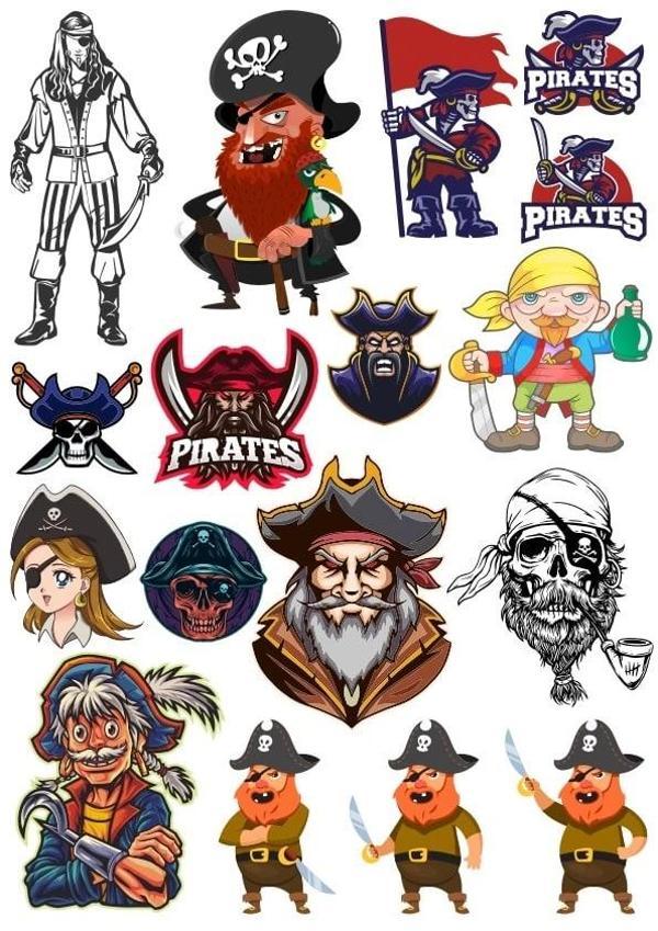 Korsan Sticker Set 11 15 Parça Telefon, Tablet, Defter, Laptop Sticker - Image 1