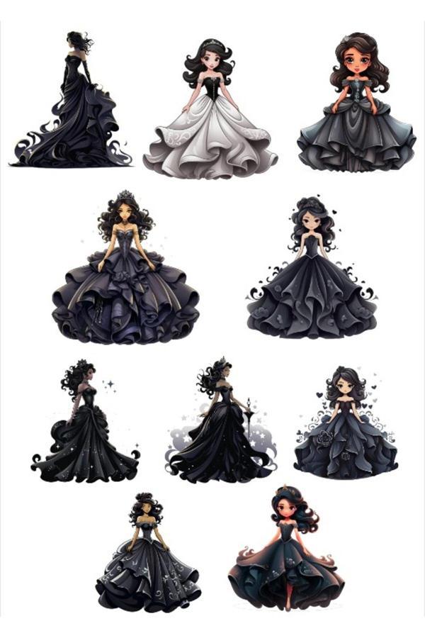 Siyah Elbise Sticker Set - Image 1