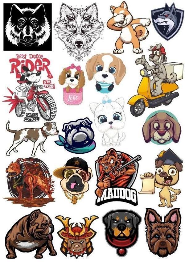 Köpek Sticker Set 16 20 Parça Telefon, Tablet, Defter, Laptop Sticker - Image 1