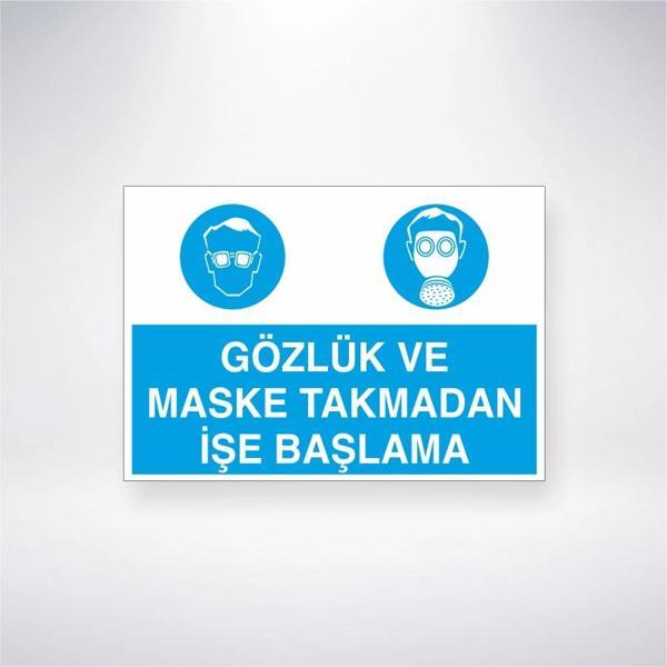 Gözlük ve Maske Takmadan İşe Başlama Sticker 20X28 Cm - Image 1