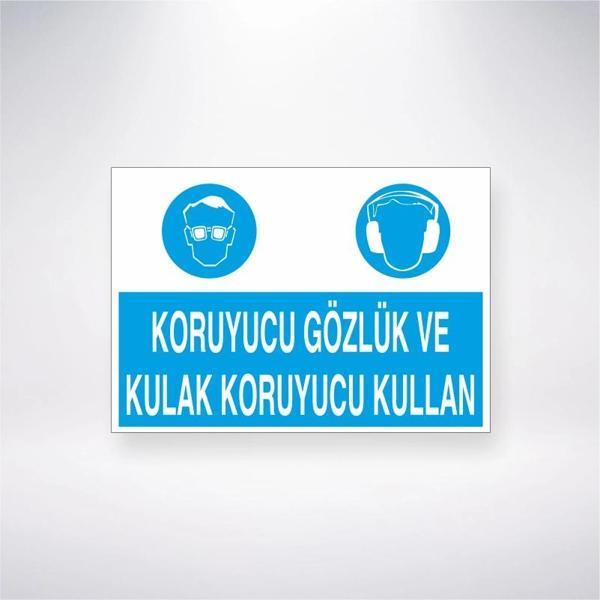 Koruyucu Gözlük ve Kulak Koruyucu Kullajn Sticker 20X28 Cm - Image 1