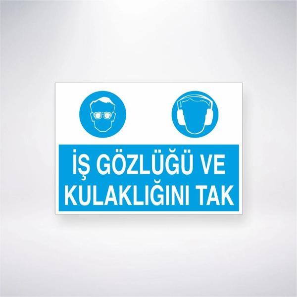 İş Gözlüğü ve Kulaklığını Tak Sticker 20X28 Cm - Image 1