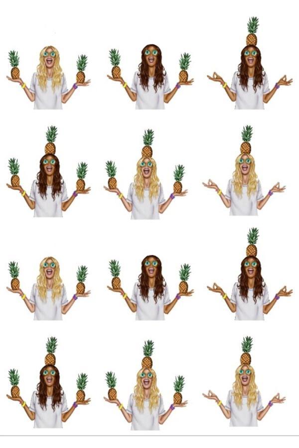 Ananas ve Yoga Sticker Set - Image 1