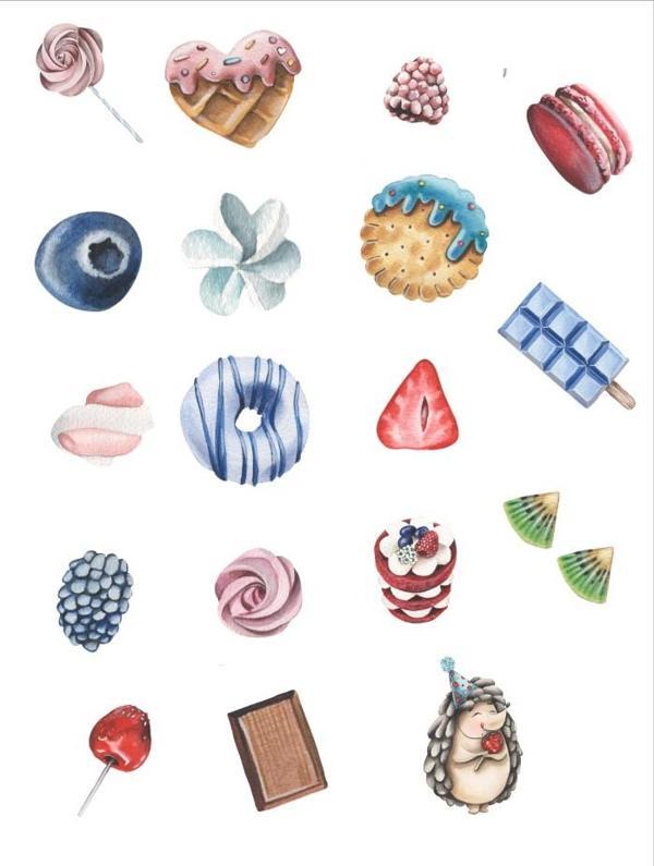 Meyve ve Pastalar Sticker Set - Image 1