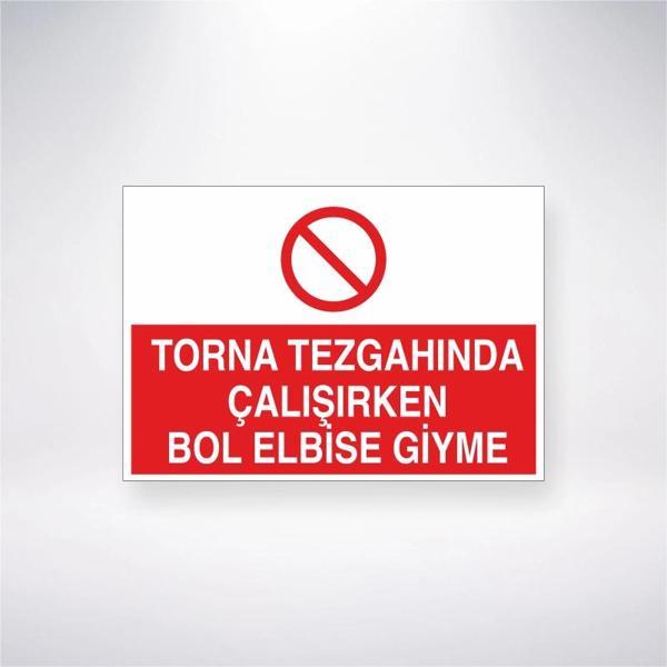 Torna Tezgahında Çalışırken Bol Elbise Giyme Sticker 20X28 Cm - Image 1