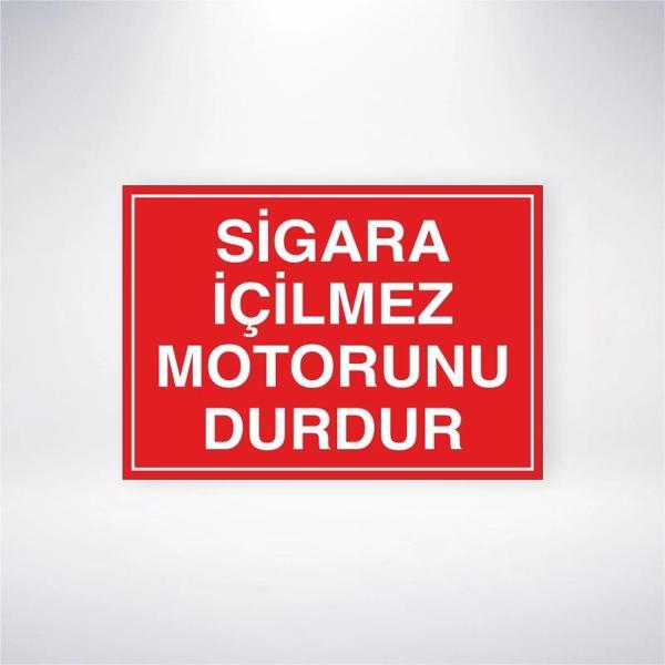 Sigara İçilmez Motorunu Durdur Sticker 20X28 Cm - Image 1