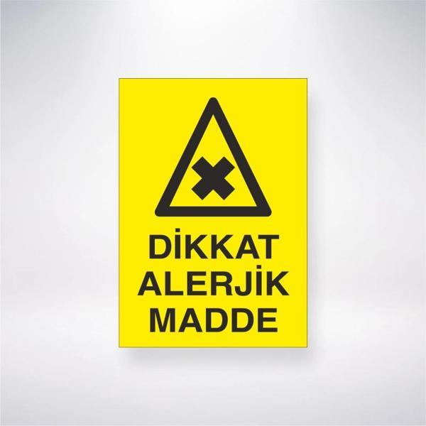 Dikkat Alerjik Madde Sticker 20X28 Cm - Image 1