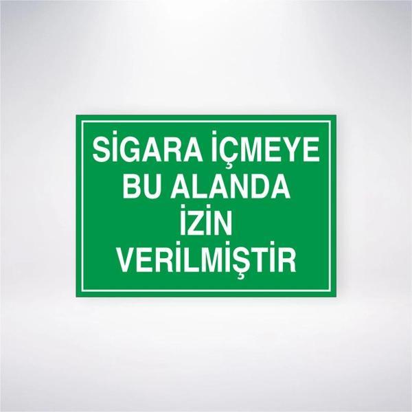 Sigara İçmeye Bu Alanda İzin Verilmiştir Sticker 20X28 Cm - Image 1