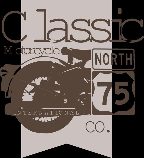 Classic Motorcycle Sticker 10x10 cmRenkli Sticker - Image 1