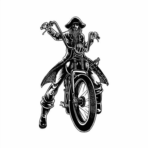 Motor Süren Korsan Sticker 10x10 cmRenkli Sticker - Image 1