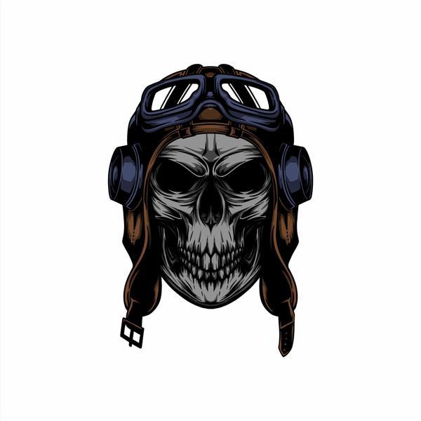 Motorcu Kurukafa Sticker 10x10 cmRenkli Sticker - Image 1