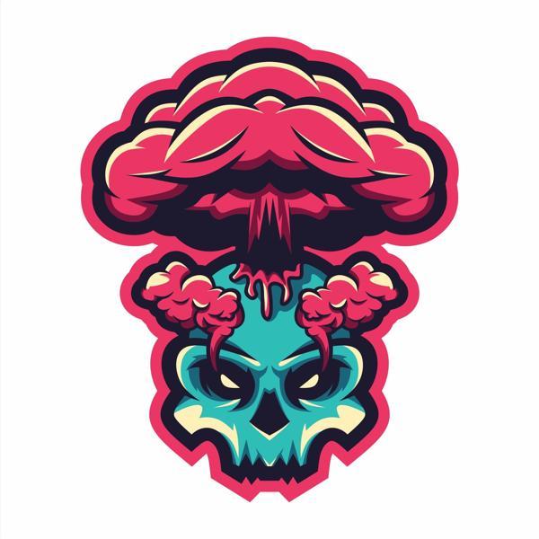 Yanardağ ve Kurukafa Sticker 10x10 cmRenkli Sticker - Image 1