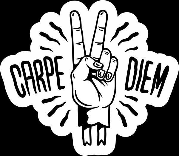 Carpe Diem Sticker 10x10 cmRenkli Sticker - Image 1