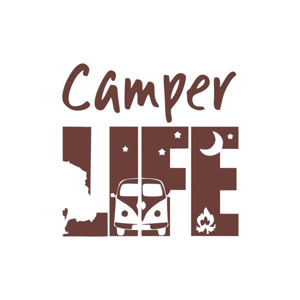 Camper Lifer Sticker 17x17 Cm Kahverengi - Image 1