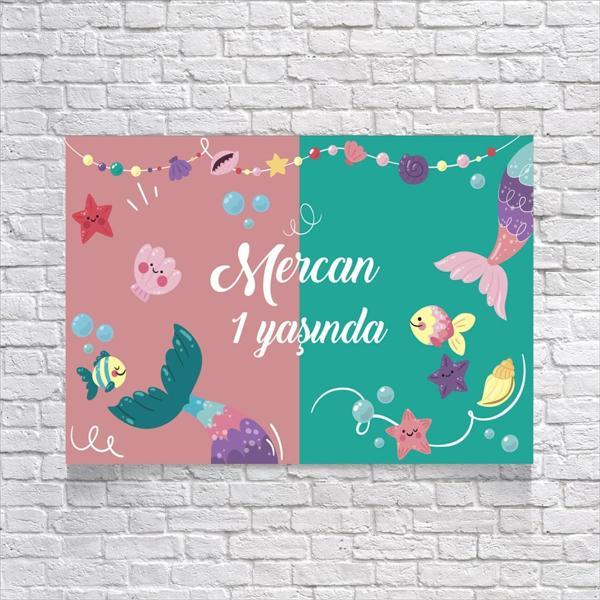 Mercan Temalı Doğum Günü Afişi 50X70 cm - Image 1
