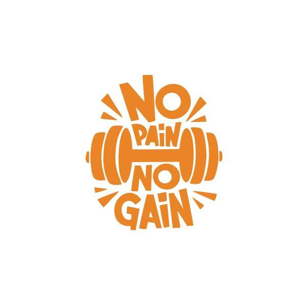 No Pai No Gain GYM Sticker 17x17 Cm Turuncu - Image 1