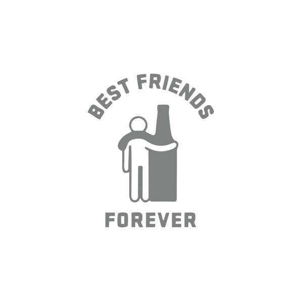 Best Friend Forever Sticker 17x17 Cm Gri - Image 1
