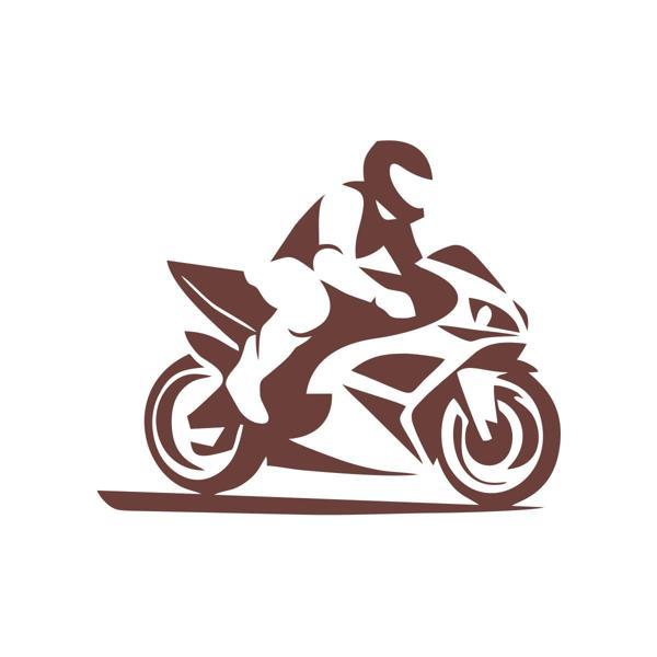 Motorcu Sticker 17x17 Cm Kahverengi - Image 1