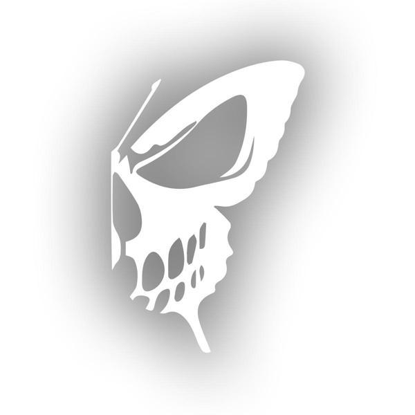 İskelet Kelebek Sticker 17x17 Cm Beyaz - Image 1