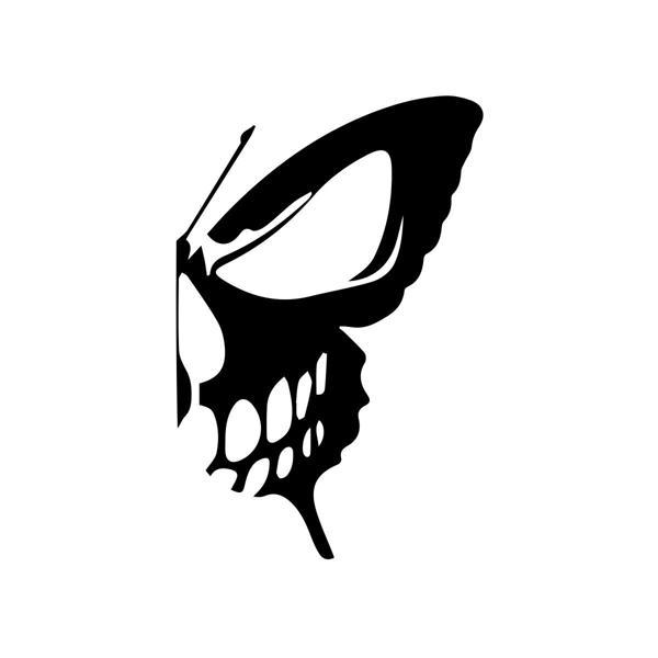 İskelet Kelebek Sticker 17x17 Cm Siyah - Image 1