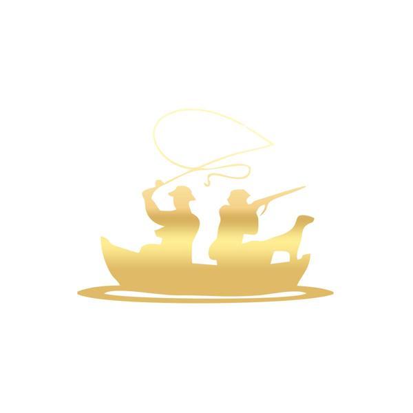 Balıkçı ve Avcı Sticker 17x17 Cm Gold - Image 1