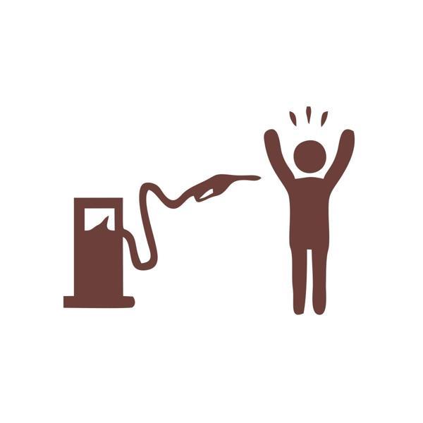 Ateş Eden Pompa Sticker 17x17 Cm Kahverengi - Image 1