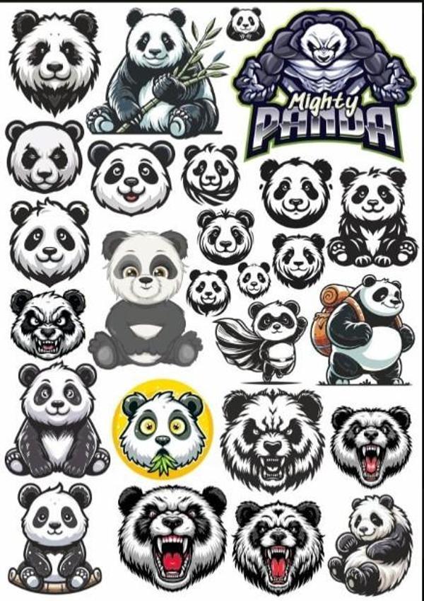 Panda Sticker Set 5 - Image 1
