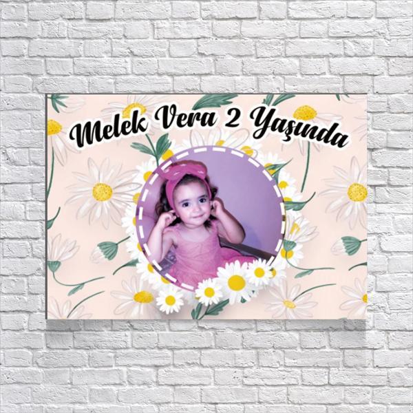 Papatya Temalı Doğum Günü Afişi 100X150 cm - Image 1