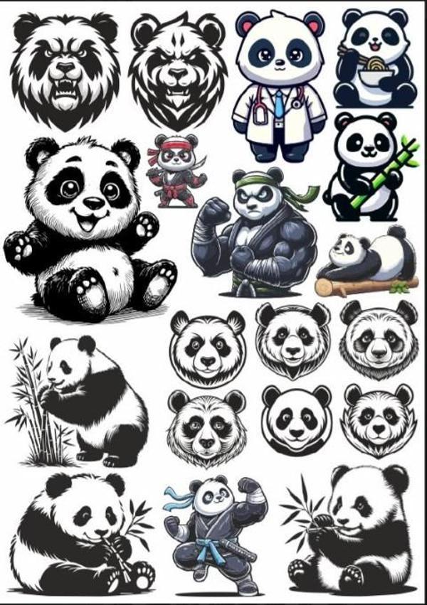 Panda Sticker Set 5 - Image 1