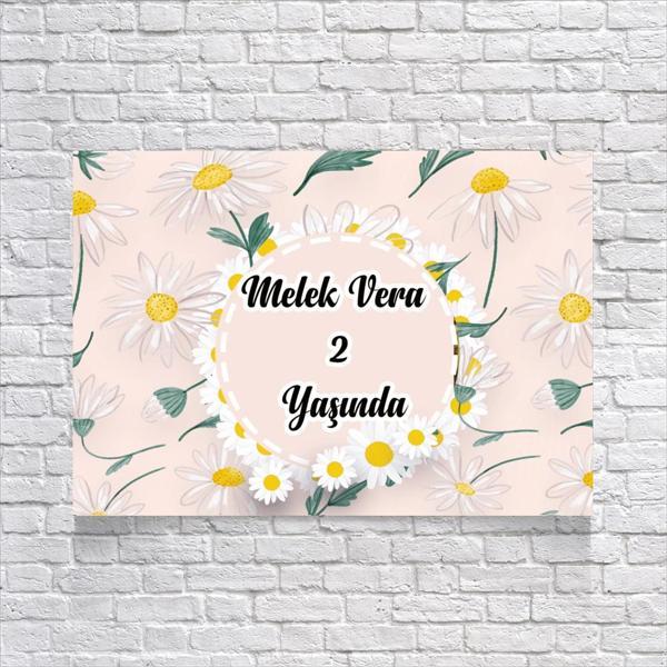 Papatya Temalı Doğum Günü Afişi 100X150 cm - Image 1