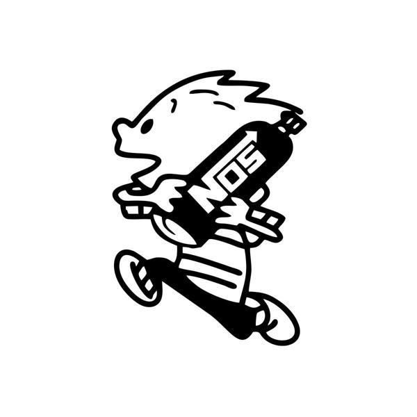 Nos Taşıyan Çocuk Araba Sticker 17x17 Cm Siyah - Image 1