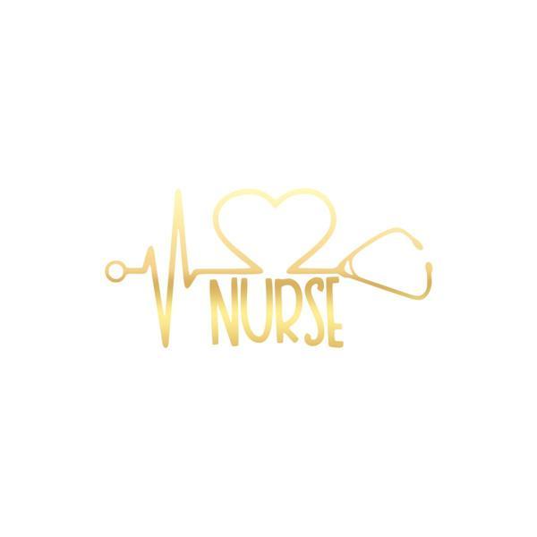 Nurse Araba Sticker 17x17 Cm Gold - Image 1