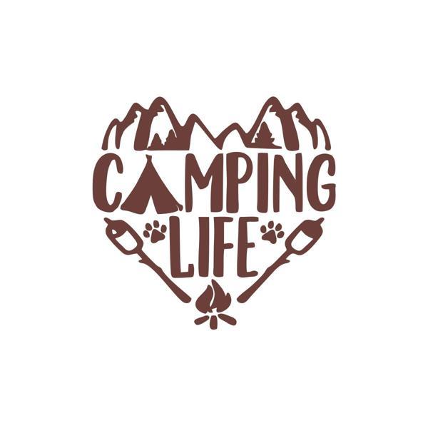 Camping Life Araba Sticker 17x17 Cm Kahverengi - Image 1