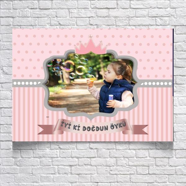 Prenses Temalı Doğum Günü Afişi 100X150 cm - Image 1